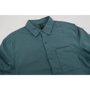 Lululemon All Town Shirt Mens Medium Green Short Sleeve Button Up Pocket Stretch